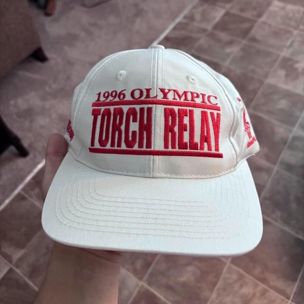 Vintage '96 Atlanta Olympics CocaCola torch relay hat, no flaws or stains, osfa!